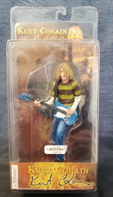 New Sealed NECA Kurt Cobain 7''  Figure Teen Spirit Video  Fender Mustang Guitar