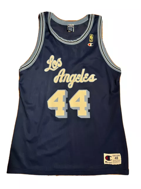 Authentic Jerry West Los Angeles Lakers Jersey 48 XL Champion Gold Logo