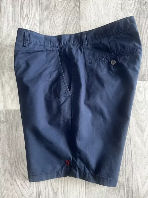 Farah Mens Chino Shorts, Size 34 Waist, Navy Blue Cotton, Very Good condition