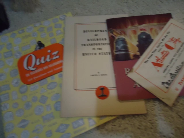 Lot of railroad train Items Vintage 1940's 1950's Quiz Development Ticket Jacket 18