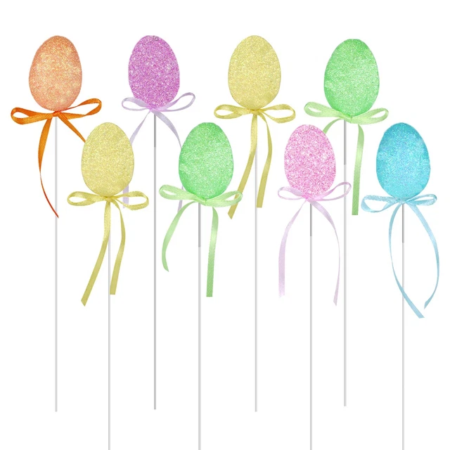 Pascua Decoración,Capó Artes y Manualidades,Huevo Caza - 8 Pack Purpurina Elige