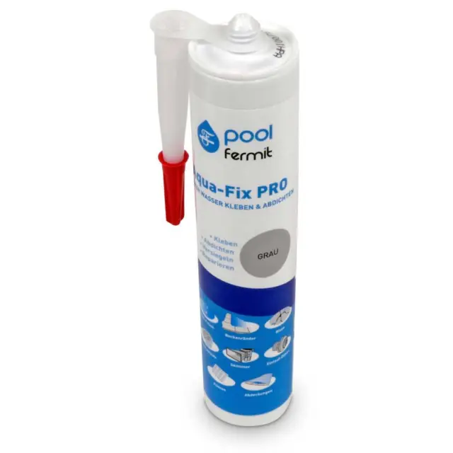 Aqua-Fix Pro Ms-Polímero Sellador + Pegamento De pool fermit, Color Gris