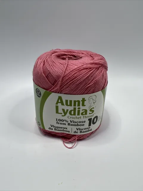 Hilo de ganchillo clásico de tía Lydia talla 10 rosa