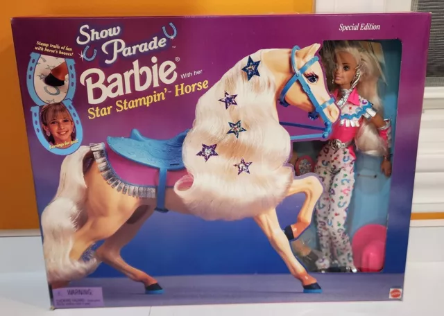 Show Parade BARBIE with Star Stampin Horse 1997 Barbie Mattel #15059 NIB RARE