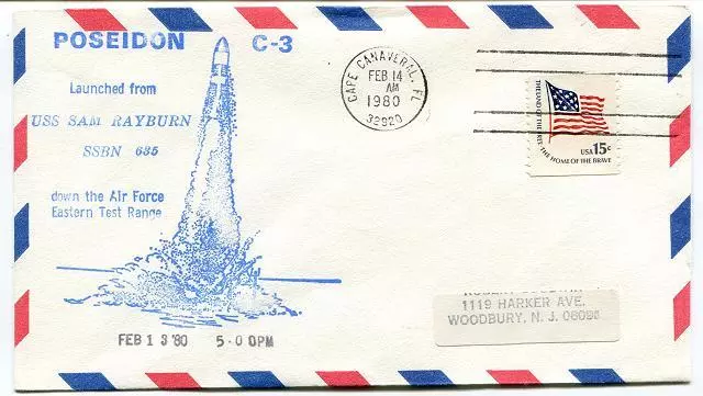 1980 POSEIDON C-3 Submarine Launch from ETR USS Sam Rayburn - Cape Canaveral