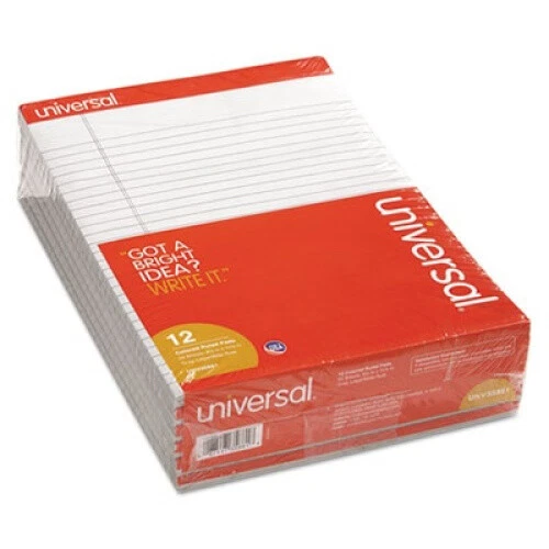 (multi-colored) - Universal Coloured Perforated Note Pads, Narrow Rule, 13cm x