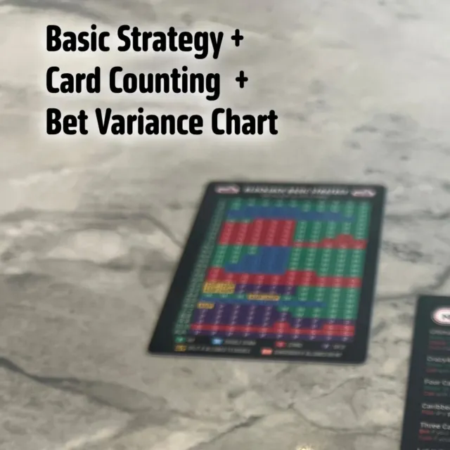 Large Ultimate Blackjack Strategy Card + Card Counting + Bet Strategy