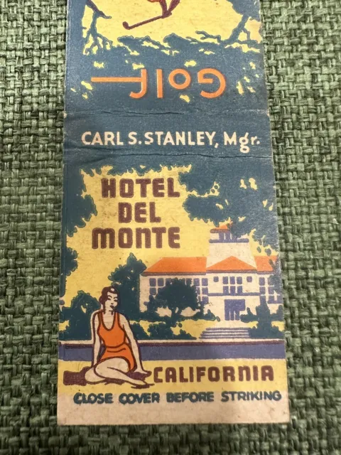 Vintage Lot of 5 Matchbook Covers Hotel, Del Monte, California Golf Sports Mecca
