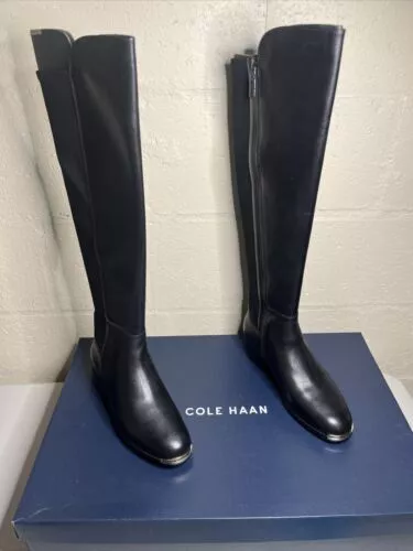 Cole Haan Black Leather Ga Huntington Tall Over The Knee Boot Size 8 Womens