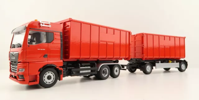 Conrad SET10019 - MAN TGX GM Hook Lift Container Truck with Trailer Scale 1:50 2