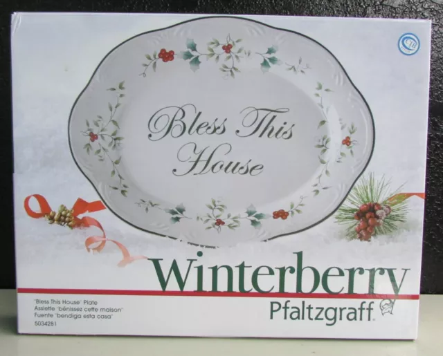Pfaltzgraff Winterberry Stoneware Bless This House Oval Plate 5034281