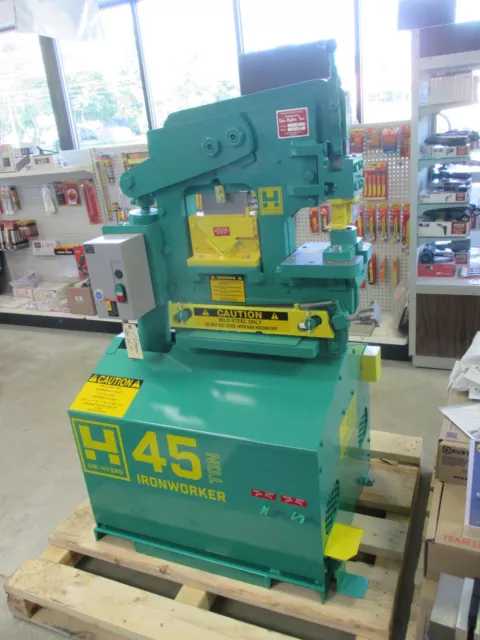 NEW 45-14 Uni-Hydro 45-Ton Ironworker w/ Hole Punch, Bar, Flat & Angle Shear's