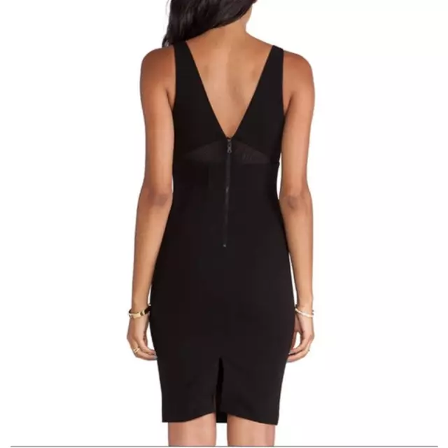 Alice & Olivia Womens Yve Slim Cutout Black Sleeveless V-neck Mini Dress. Size 6 2