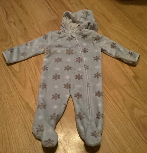 Little Beginnings Baby Infant Fleece Hooded Footed One-Piece Snowsuit 3-6 Months