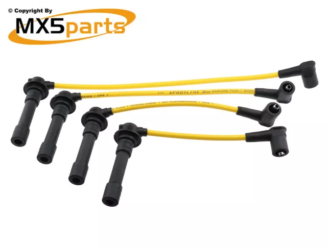 MX5 8mm Spark Plug Ignition HT Leads Set Yellow Mazda MX-5 Mk1 Mk2 1989>2005