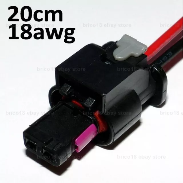 BMW Plug For DIN Outlet Socket - 20cm/18awg/2p - G310 R1200 R1250 GS RS RT F800