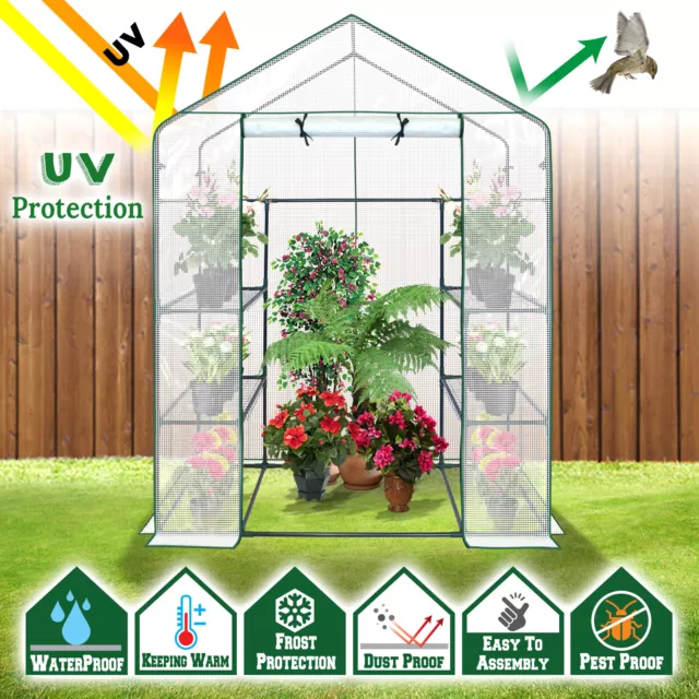 4 or 8 Shelves 3 Tiers Portable mini Walk-in Greenhouse Flower  Planter HotHouse