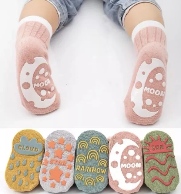 Baby Toddle Boy and Girl's Anti-Slip Grips Floor walking socks One Pair