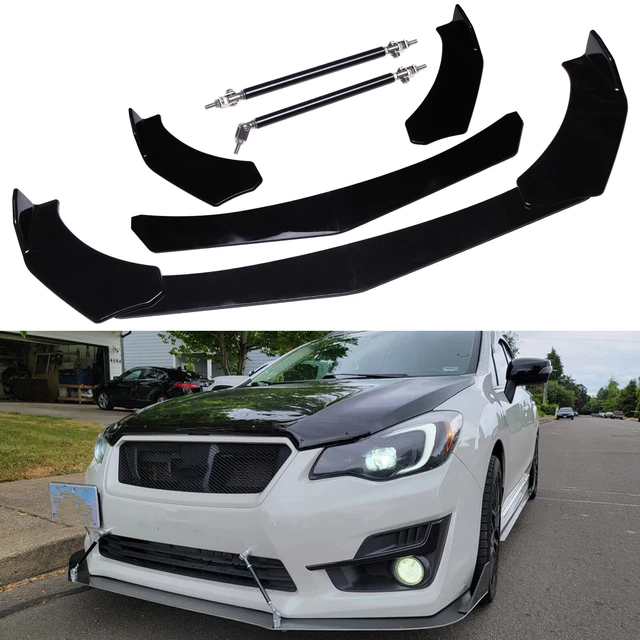 Toyota 86 Subaru BRZ Front Bumper Lip Spoiler Splitter Body Kit Bumper Spoiler Front Bumper Lip Spoiler Glossy Black 4 Split Side Skirt