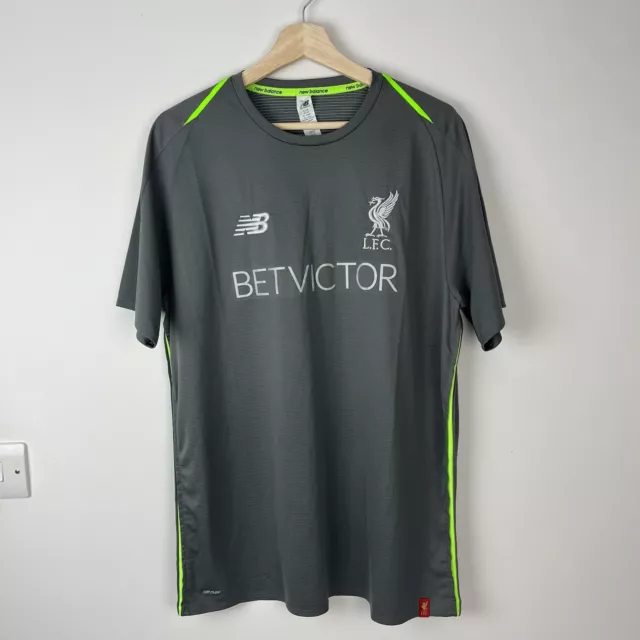 Liverpool FC 18/19 Training Shirt Mens XL Grey Bet Victor LFC New Balance Grey
