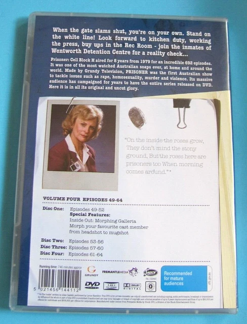 PRISONER Cell Block H Volume 4 DVD Episodes 49-64 All Region 2