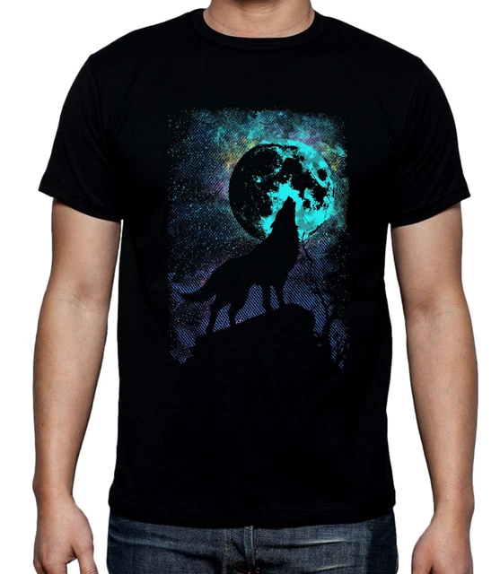 Lupo Ululando A The Moon Uomo T-Shirt - Lupo Mannaro Wolves Halloween