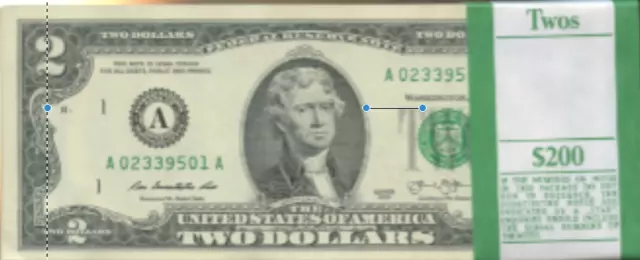 10 2.00 Bills Unc Ten Perfect Boston Or Ny Two Dollar Notes Consecutive And Mint