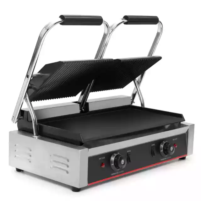 Commercial Sandwich Press Contact Grill Griddle Toaster Flat/Grill 2