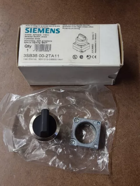 Siemens 3SB35 00-TA11 Black Selector Switch Knob 3 Position