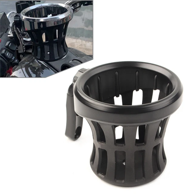 Motorcycle Handlebar Cup Holder Drink W/ Mesh Basket Mount Universal Fit Harley