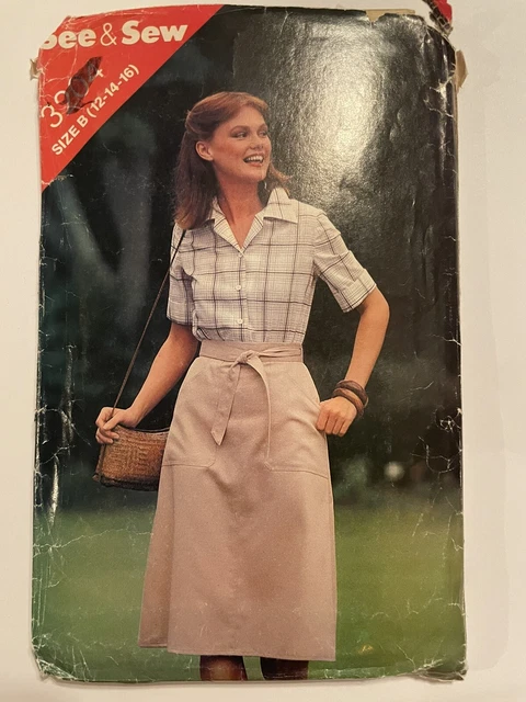 Vtg 3204 Butterick SEWING Pattern Misses Shirt Skirt See & Sew Vintage Casual