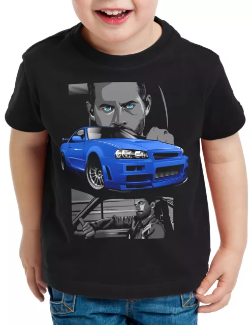 T-shirt Furious Paul Kinder walker fast and the gtr autorennen cinema vin diesel