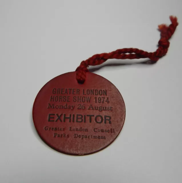 Greater london horse Show 1974 Exhibitor badge