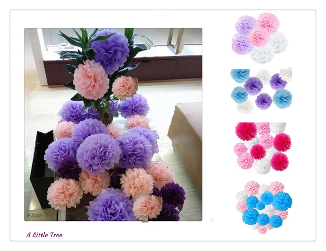 9/12/15 Pcs Mixed Tissue Pompoms Pom Poms Hanging Garland Wedding Party Decor