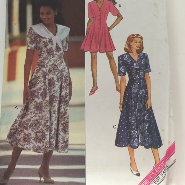 Butterick Sewing Pattern 6137 Misses Dress & Culotte Dress Easy Uncut Retro