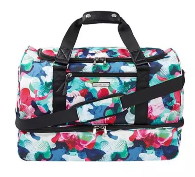 Samantha Brown To-Go Zipper Compartment Oversized Weekender Bag Orchid Camo 18"