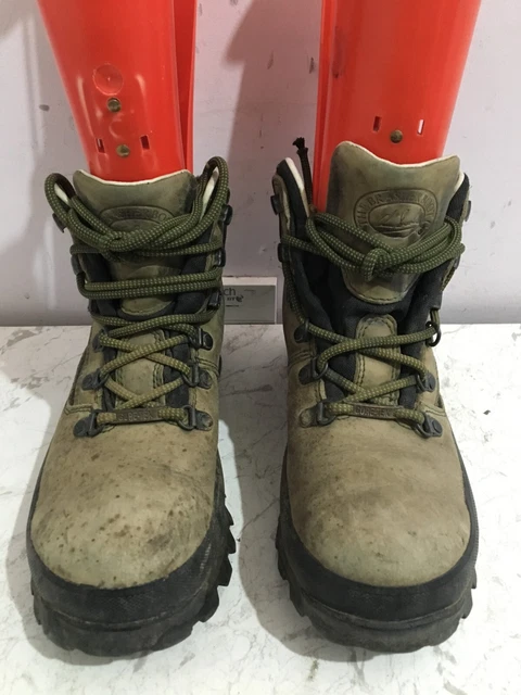 Brasher Genuine Leather Uk Size 6 Womens Green Hiking Walking Boots Shoes Ladies