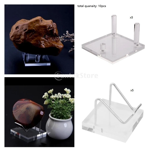 10x Acryl Display Ständer Geode Mineral Bergkristall Kugel Achat Halter