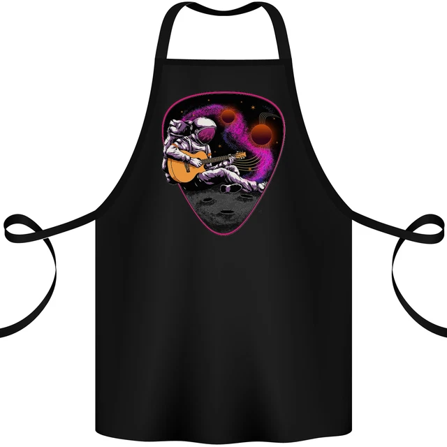 An Astronaut Playing Guitar Space Rock Cotton Apron 100% Organic