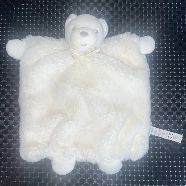 Ca5 Doudou Marionnette Kaloo Ours Blanc Fourrure Ruban 24Cm Comme Neuf