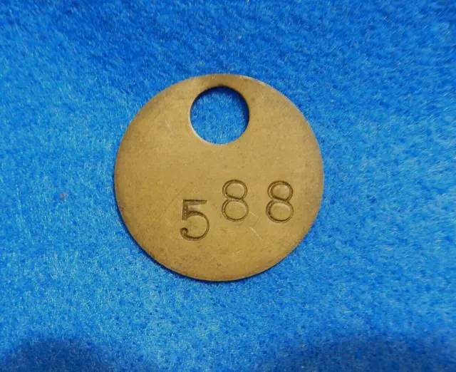 Brass Coal Mine Miner Mining Tag Vintage Antique #588, 1-3/8" Diameter 💎