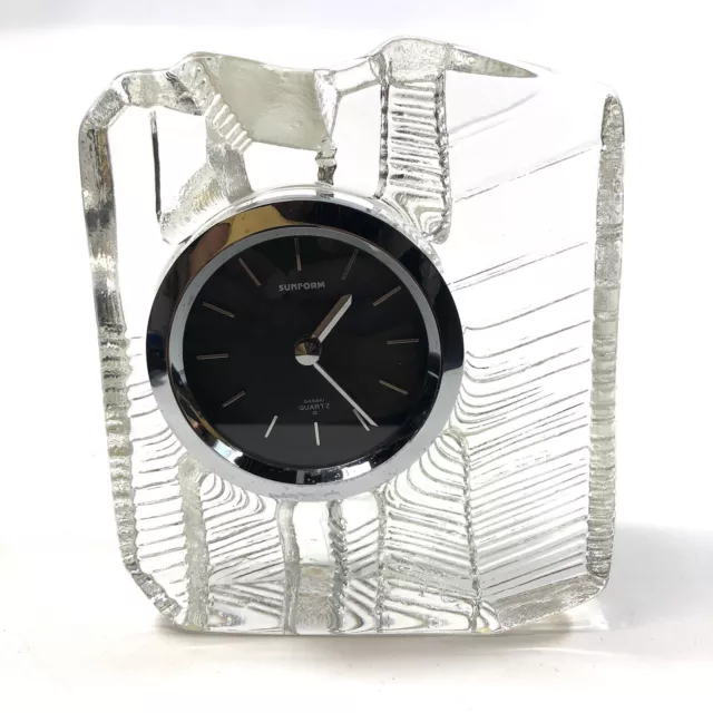 Mid Century Modern Crystal Sasaki Sunform Quartz Clock Japan Kalmar Ice Style