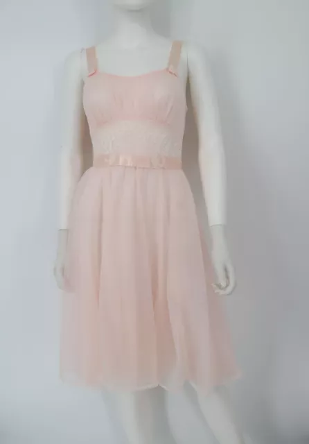 Vtg 60s Vanity Fair Pink Nylon  Nightgown Lingerie Size 32 (28)