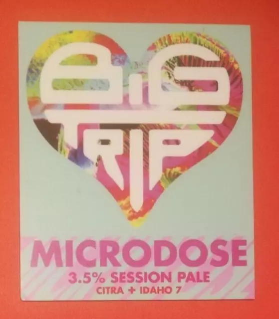 BIG TRIP brewery MICRODOSE real ale beer pump clip badge front Manchester