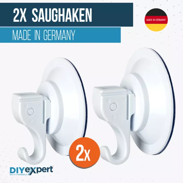 2x Saughaken Saugnapf mit Haken Hebelsauger bis 5kg Kunststoff Haken Saugnäpfe