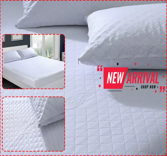 Extra Deep Quilted Mattress Bed Protector Fitted Sheet Cover Double King Size