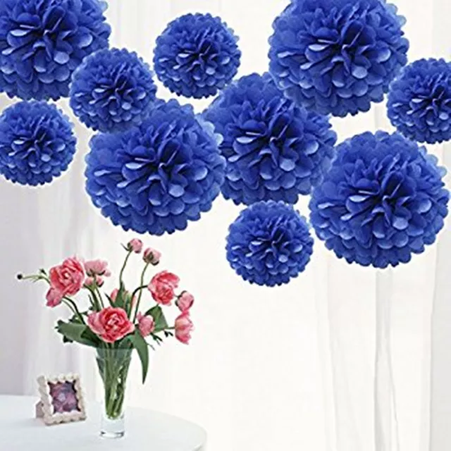 Dunkelblau Stoff Papier Bommel Blume Hochzeit Party Dekoration Bommel Bommel alle Größen