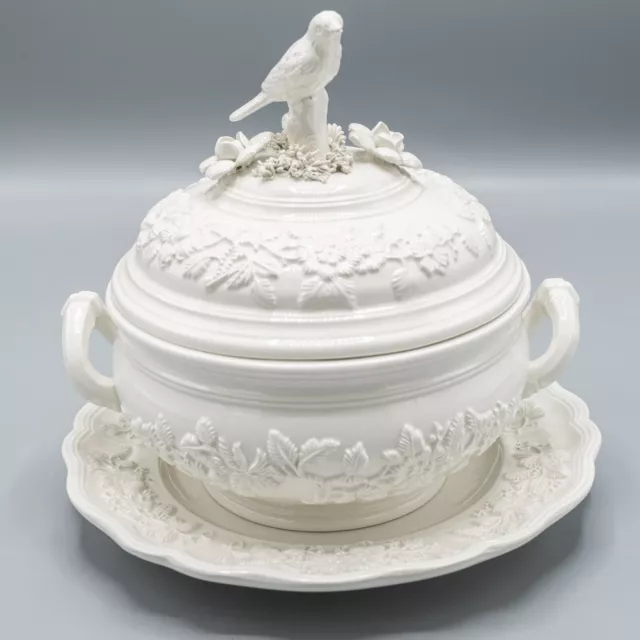 Mottahedeh Museum Reproduction Bird Musee Des Arts Small Tureen Lid Underplate 1
