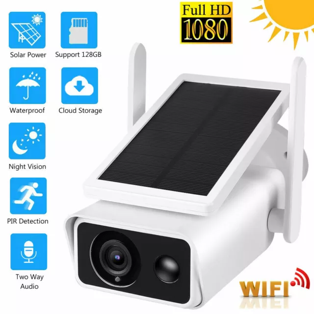 Solar WiFi Camera Wireless Outdoor IP Security CCTV Surveillance System HD 1080P