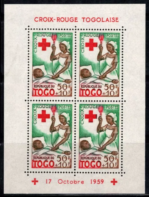 Togo 1959 Mi. Bl.4 Block 100% Postfrisch 50 Fr + 10 Fr, Rotes Kreuz